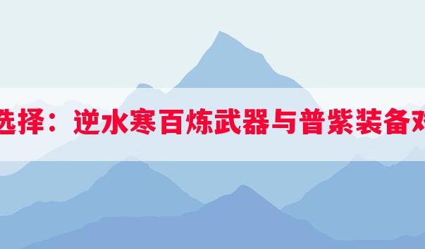 区别与选择：逆水寒百炼武器与普紫装备对比分析