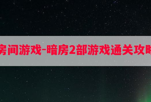 阴暗房间游戏-暗房2部游戏通关攻略大全